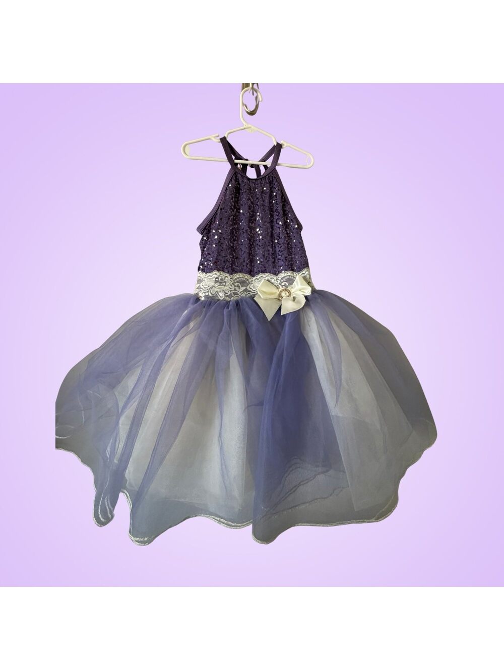 Weissman Lavender Purple Sequin Tutu Dance Costume Size MC